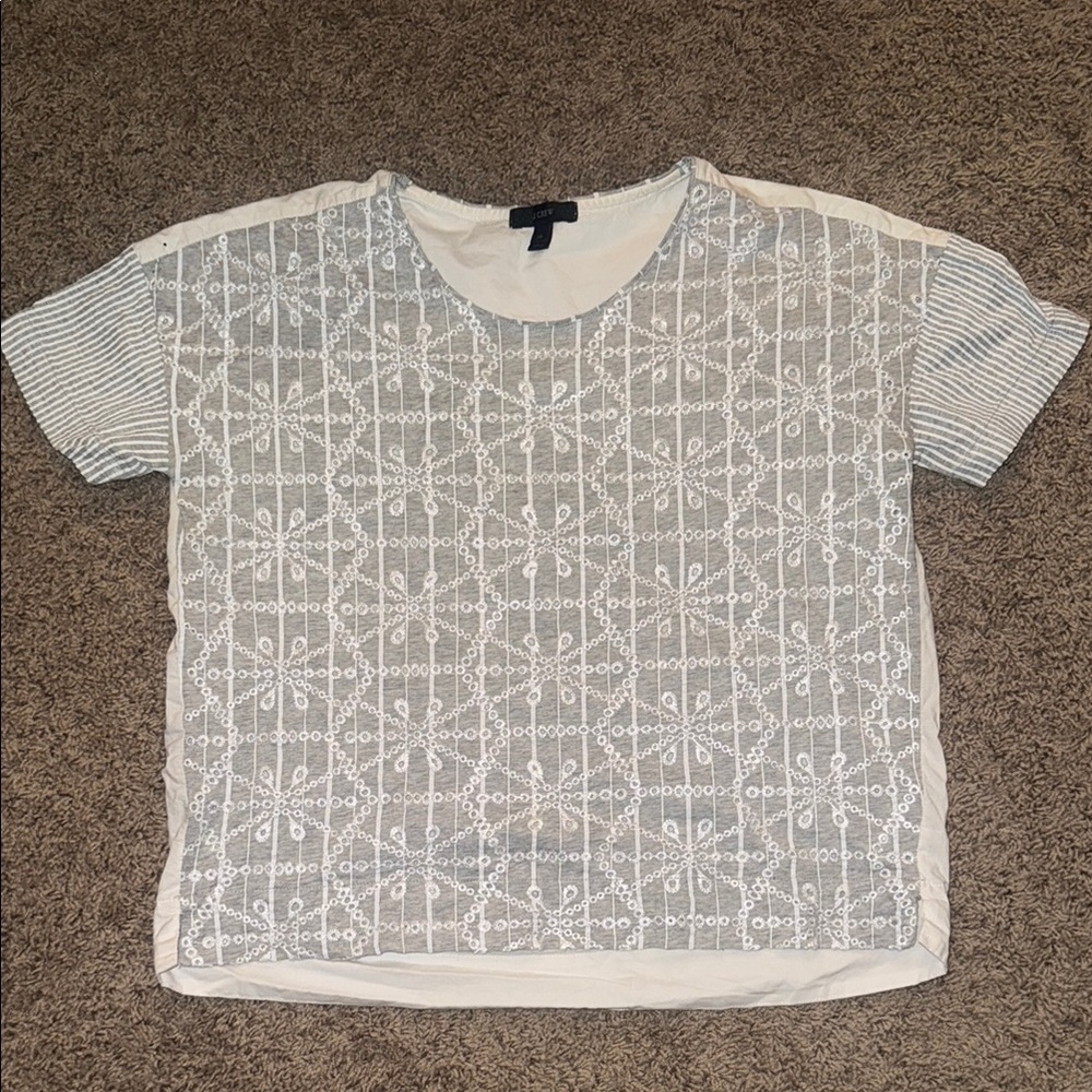 J Crew—Elegant White Lace Women's Top